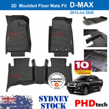 ***Back Order Dec.***3D Moulded TPE All Weather Floor Mats Liner ISUZU D-MAX DualCab DMAX 2012~2020 Jul