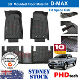 3D Moulded TPE All Weather Floor Mats Liner ISUZU D-MAX Space Cab DMAX 2012~2020 Jul
