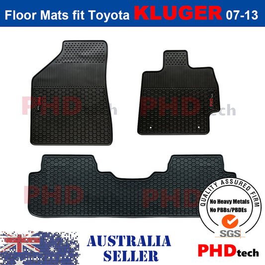 All Weather Rubber Car Floor Mats Toyota KLUGER 2007-2013 with KLUGER logo