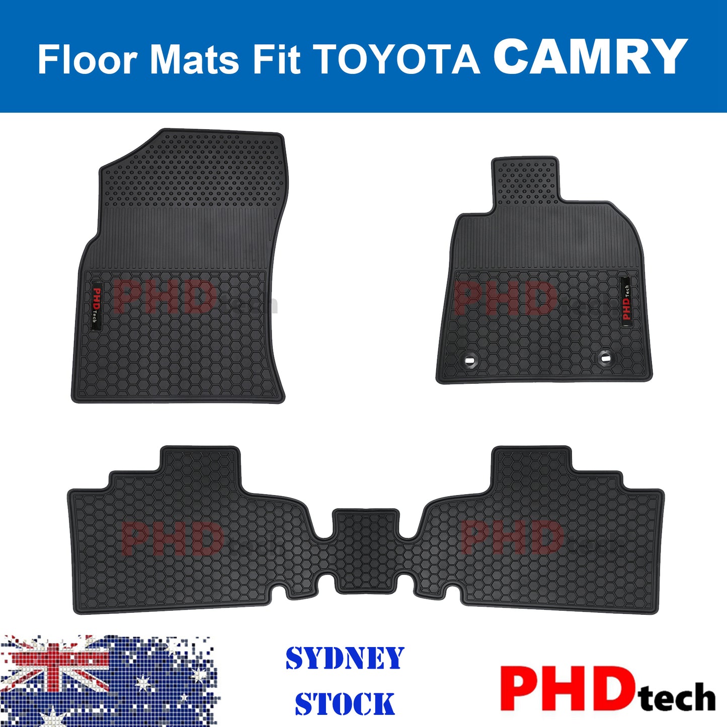All Weather Rubber Car Floor Mats fit TOYOTA Camry Nov 2017~Onward
