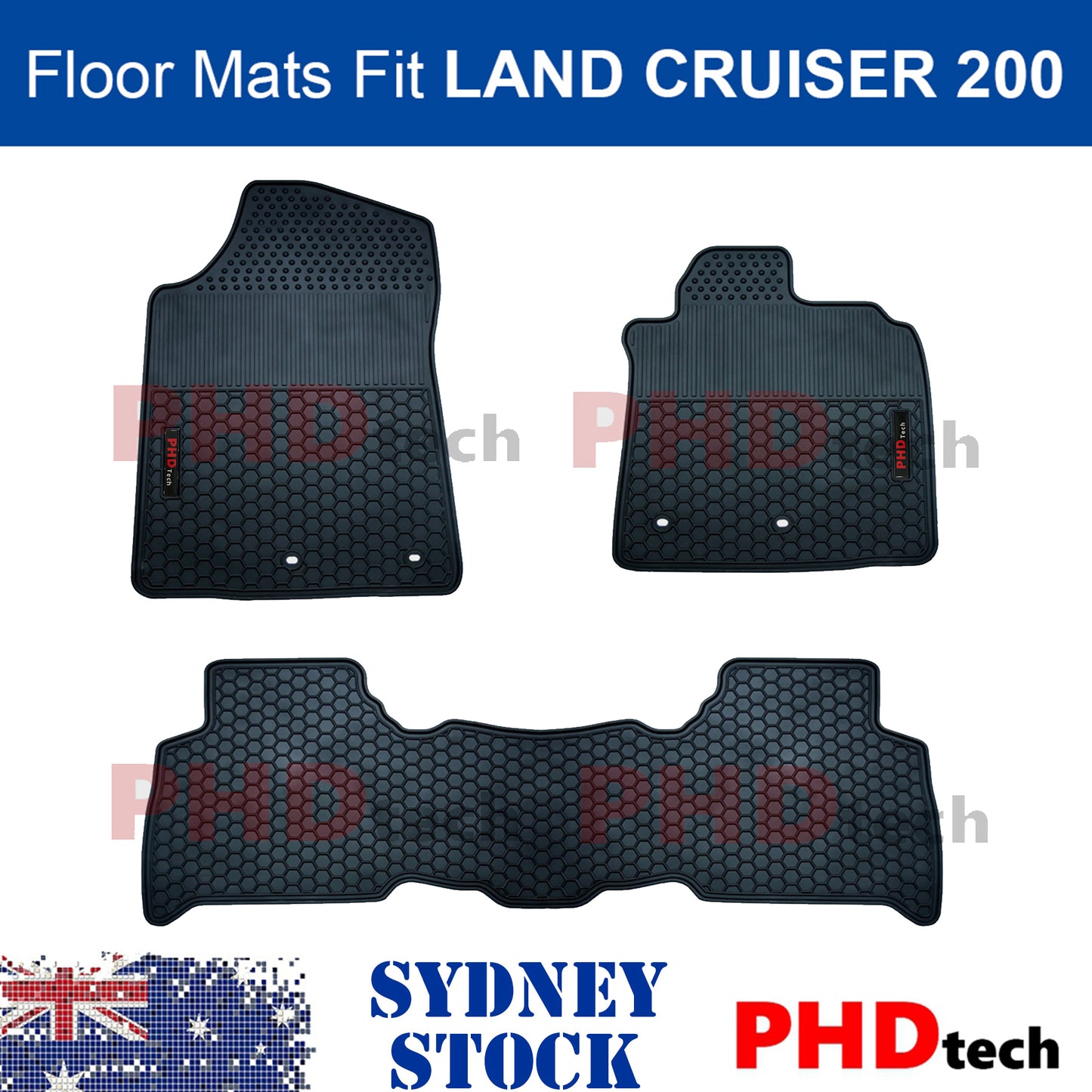 All Weather Rubber Car Floor Mats Fit Toyota Landcruiser Land Cruiser LC200 SUV 200 Series 2012~2021