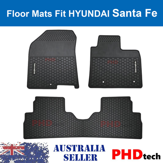 All Weather Rubber Car Floor Mats Fit  HYUNDAI SANTA FE Santafe TM 2018~2020
