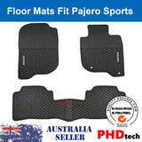 ***Back Order Dec.***All Weather Rubber Car Floor Mats Fit MITSUBISHI PAJERO SPORT GLX GLS EXCEED 1/2016-2023