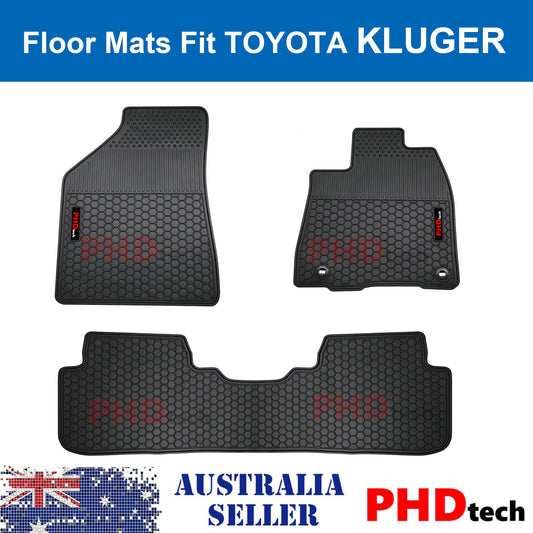 Rubber Car Floor Mats fit Toyota KLUGER Jul 2013-2021 May 1st & 2nd Row All Weather