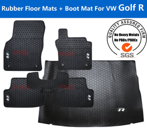 ***Back Order Dec.***All Weather Rubber Car Floor Mats + Boot Liner Set fit VW Golf R MK7 MK7.5 Volkswagen R-Line