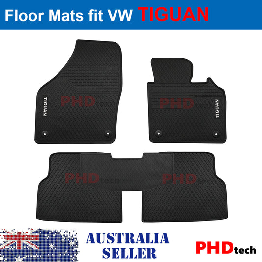 All Weather Rubber Car Floor Mats Set fit VW Tiguan 2007-2016 5N