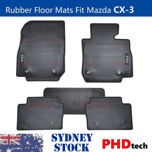 All Weather Rubber Car Floor Mats Fit Mazda CX3 CX-3 2015~