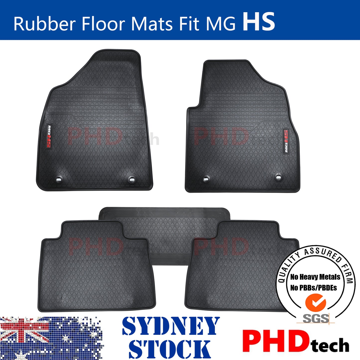 All Weather Rubber Car Floor Mats Fit MG HS 2019~2024