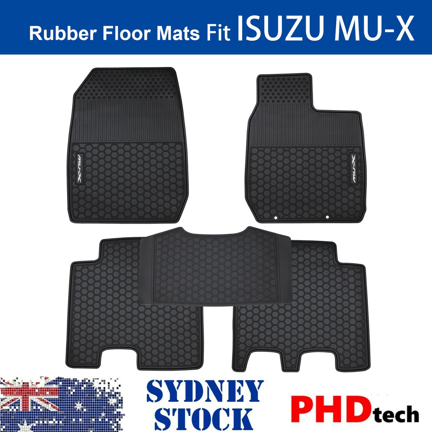 All Weather Rubber Car Floor Mats Fit ISUZU MUX MU-X MY21+ 2021~ONWARD