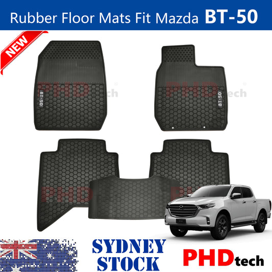All Weather Rubber Car Floor Mats Fit Mazda BT-50 BT50 TF 2021~