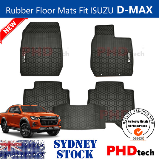All Weather Rubber Car Floor Mats Fit ISUZU D-MAX Dual Cab DMAX 2021~
