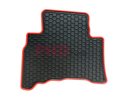 All Weather Rubber Car Floor Mats Fit Toyota Landcruiser Prado 150 Land Cruiser 2013-2024 Red Trim