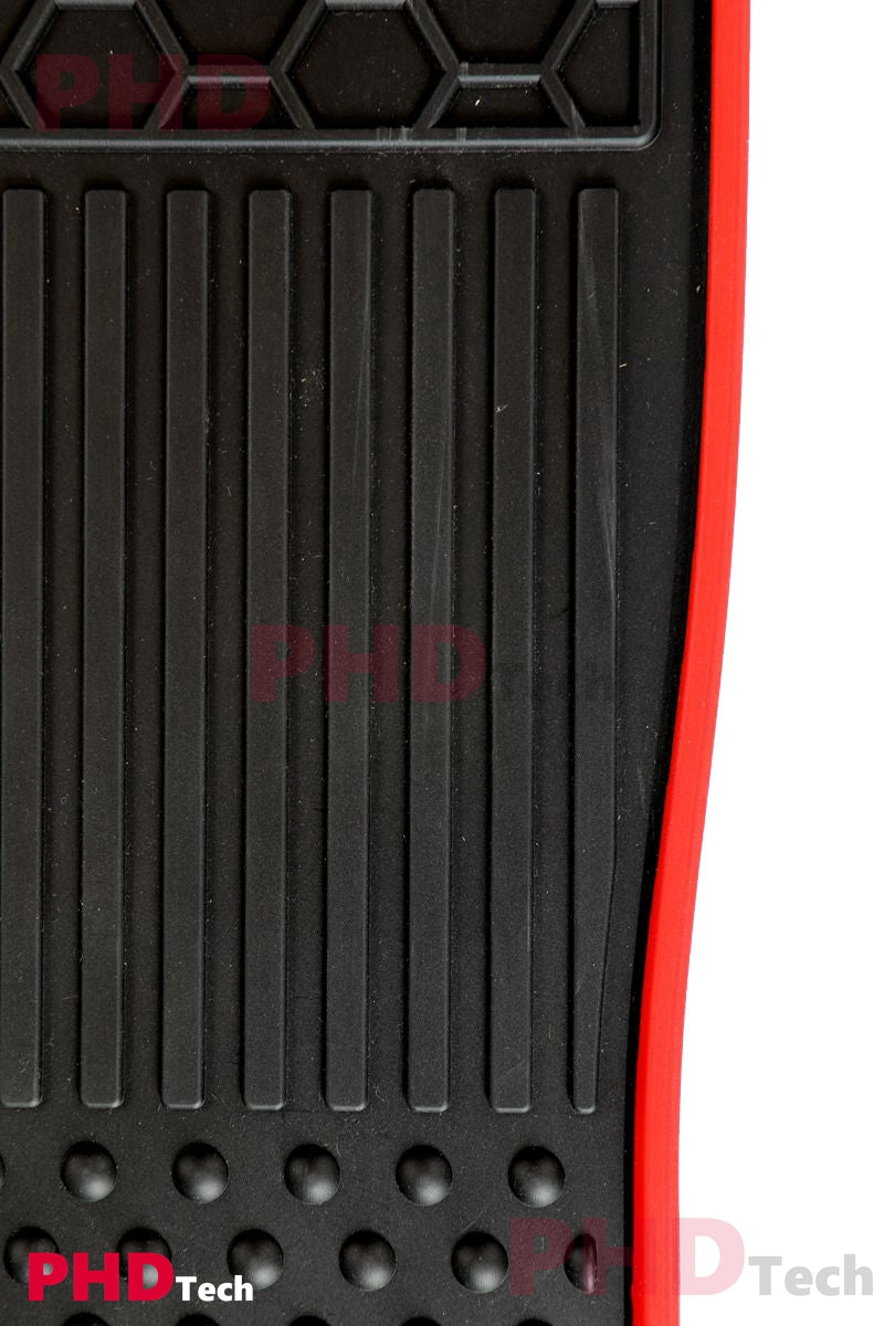 All Weather Rubber Car Floor Mats Fit Toyota Landcruiser Prado 150 Land Cruiser 2013-2024 Red Trim