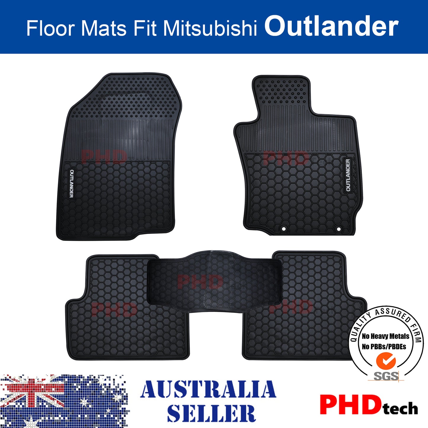 All Weather Rubber Car Floor Mats fit MITSUBISHI Outlander 2012-Oct 2021