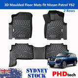 3D MOULDED CAR FLOOR MATS FIT Nissan Patrol Y62 Front & 2nd Row Mats Set