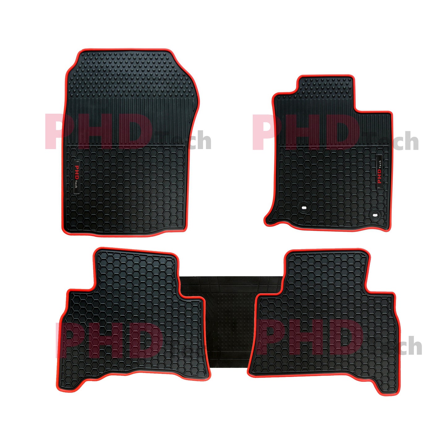 All Weather Rubber Car Floor Mats Fit Toyota Landcruiser Prado 150 Land Cruiser 2013-2024 Red Trim