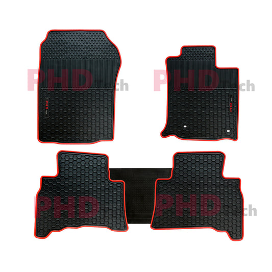 All Weather Rubber Car Floor Mats Fit Toyota Landcruiser Prado 150 Land Cruiser 2013-2024 Red Trim