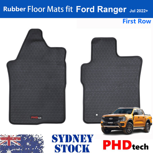 All Weather Rubber Car Floor Mats Fit Ford Ranger July 2022~Onwards First Row Mats