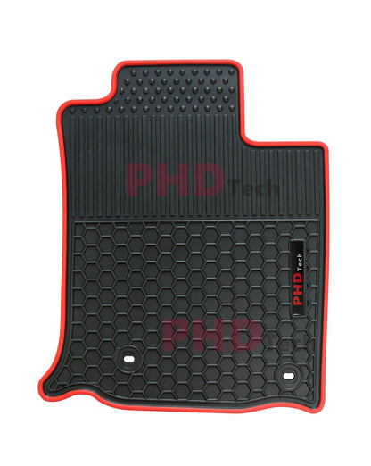 All Weather Rubber Car Floor Mats Fit Toyota Landcruiser Prado 150 Land Cruiser 2013-2024 Red Trim