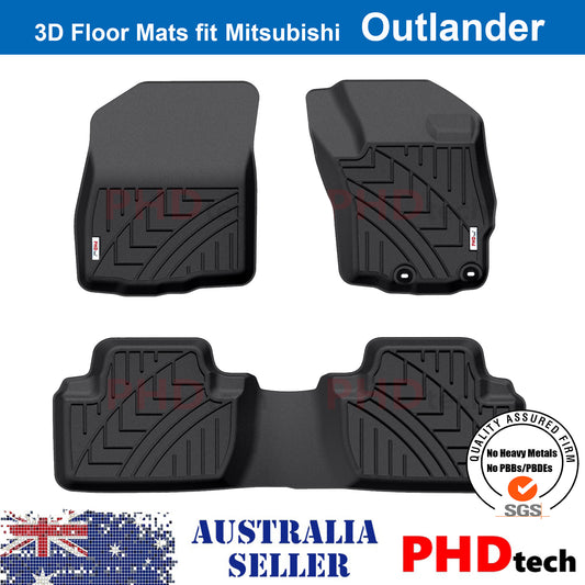 Moulded Car Floor Mats fit MITSUBISHI Outlander 2012-Jun 2021 1st & 2nd Row Mats