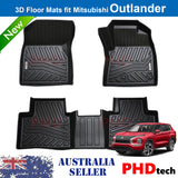 MITSUBISHI Outlander Jul 2021-Onward 3D Moulded Car Floor Mats 1st & 2nd Row Mats
