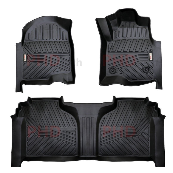 New Zealand buyers ONLY 3D Moulded Floor Mats Full Set Fit Chevrolet Silverado 1500/2500/3500 Crew Cab w/ Under Seat Storage