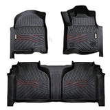 New Zealand buyers ONLY 3D Moulded Floor Mats Full Set Fit Chevrolet Silverado 1500/2500/3500 Crew Cab w/ Under Seat Storage