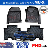 3D Moulded Car Floor Mats Fit MUX MU-X MY21+ 2021~Onward 2-row Set