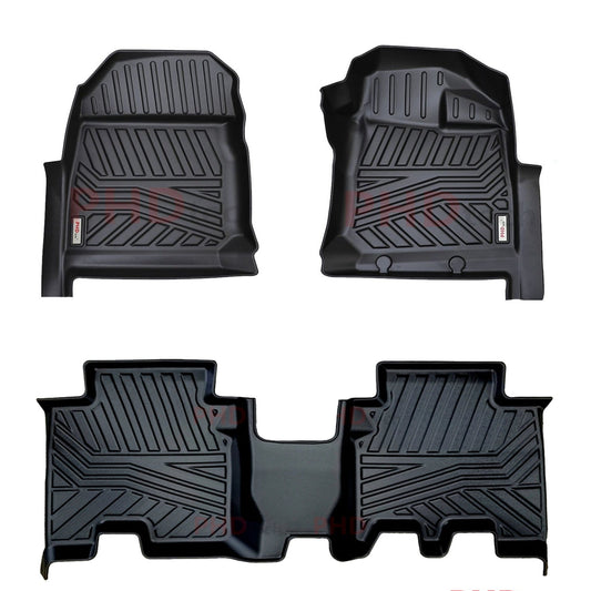 3D Moulded Car Floor Mats Fit MUX MU-X MY21+ 2021~Onward 2-row Set