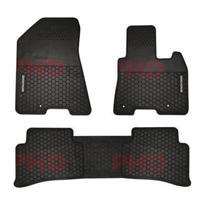 All Weather Rubber Car Floor Mats Fit KIA SPORTAGE Oct2015~Sep2021 white logo