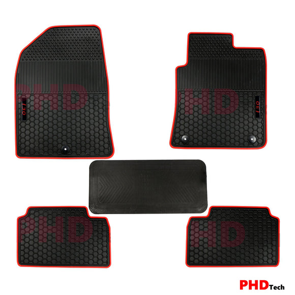 All Weather Rubber Car Floor Mats Fit Hyundai i30 PD 2017-2023 Red Trim