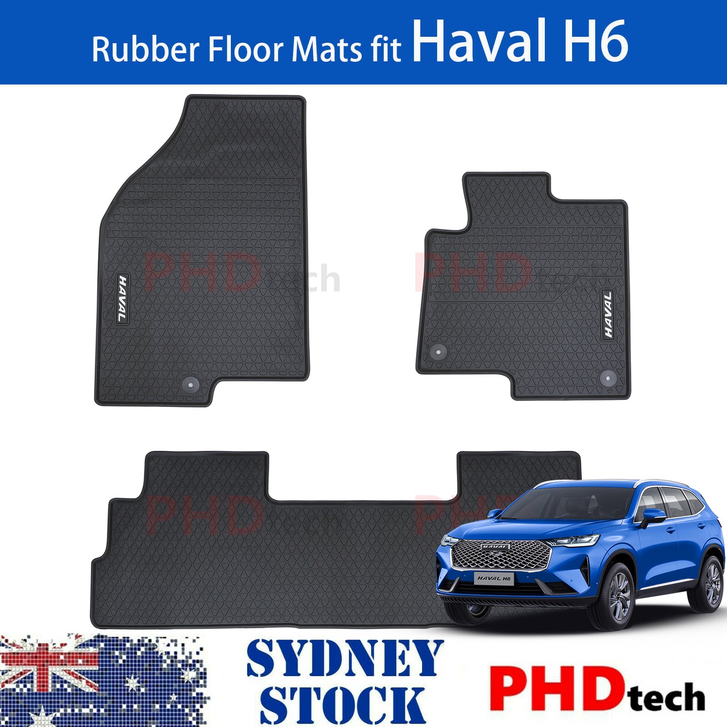HAVAL H6 & H6 GT GEN3 2021~ Onwards PREMIUM QUALITY ALL WEATHER RUBBER CAR FLOOR MATS